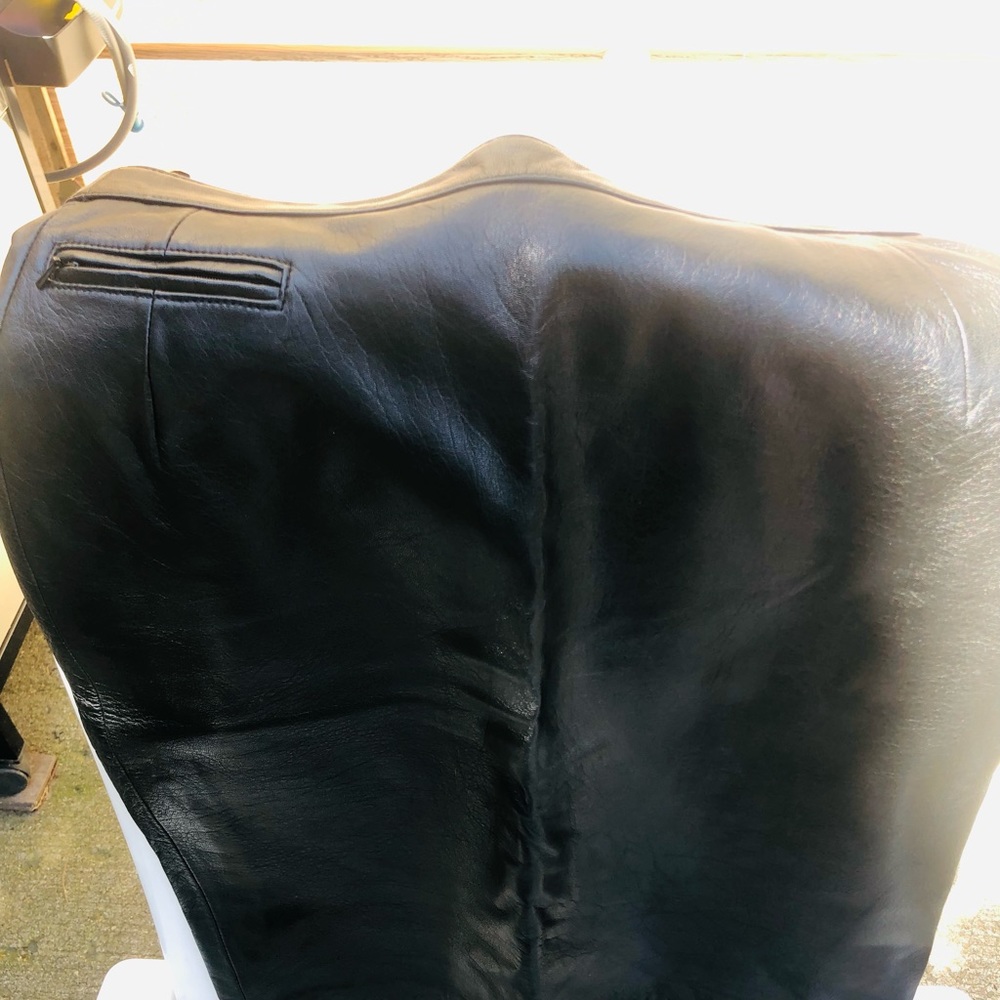 Black leather skirt